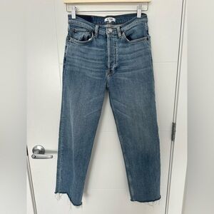 RE/DONE HIGH RISE STOVE PIPE JEAN MEDIUM STONE